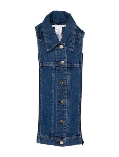 Pre-owned Veronica Beard Printed Dickey In Blue