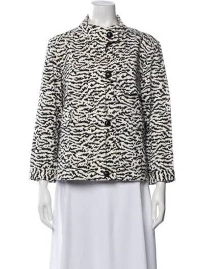 Pre-owned Veronica Beard Printed Evening Jacket In Black