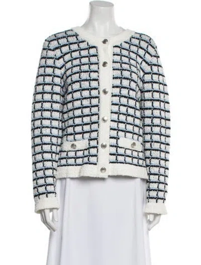 Pre-owned Veronica Beard Printed Evening Jacket In Blue