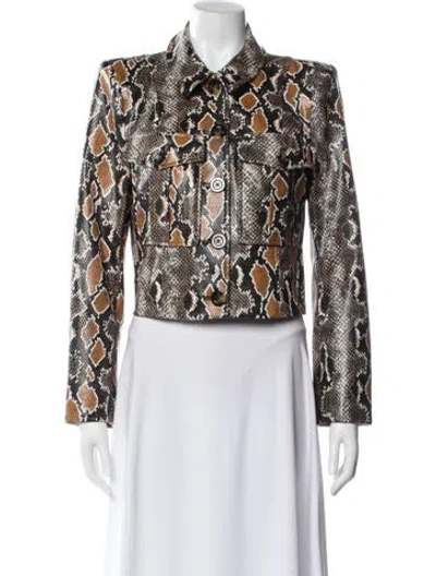 Pre-owned Veronica Beard Printed Evening Jacket In Brown