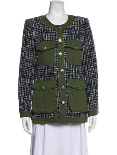 Pre-owned Veronica Beard Printed Evening Jacket In Green