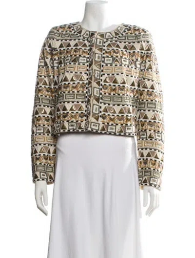 Pre-owned Veronica Beard Printed Evening Jacket In Neutral
