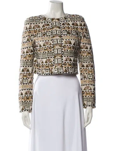 Pre-owned Veronica Beard Printed Evening Jacket In Neutral