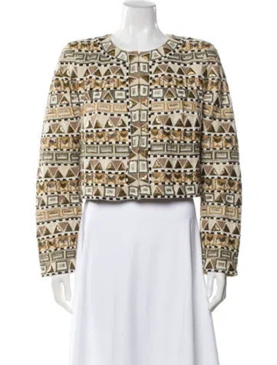 Pre-owned Veronica Beard Printed Evening Jacket In Neutral