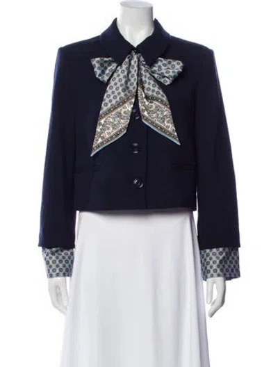 Pre-owned Veronica Beard Printed Evening Jacket W/ Tags In Blue