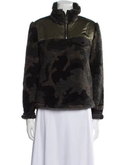 Pre-owned Veronica Beard Printed Faux Fur Jacket In Black