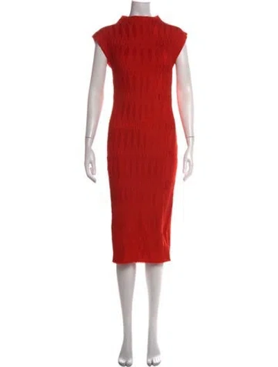 Pre-owned Veronica Beard Printed Knee-length Dress In Orange
