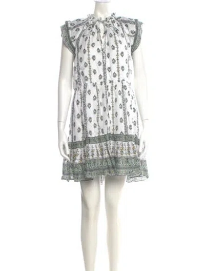 Pre-owned Veronica Beard Printed Knee-length Dress In White