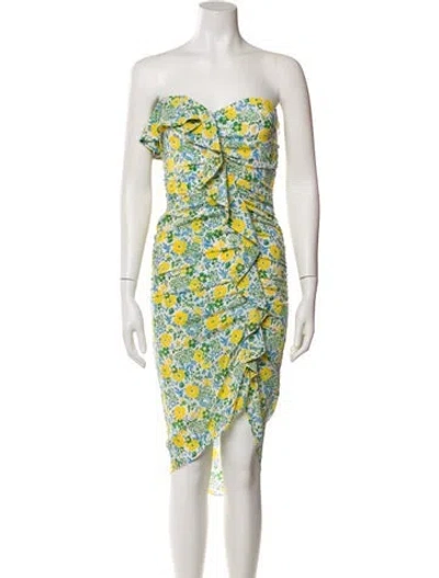 Pre-owned Veronica Beard Printed Knee-length Dress In Yellow