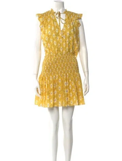 Pre-owned Veronica Beard Printed Knee-length Dress In Yellow
