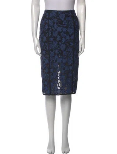 Pre-owned Veronica Beard Printed Knee-length Skirt In Blue