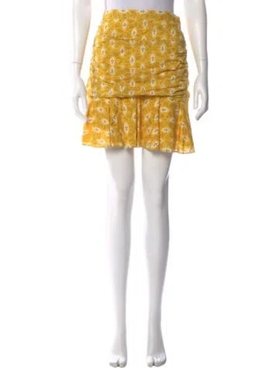 Pre-owned Veronica Beard Printed Knee-length Skirt In Yellow