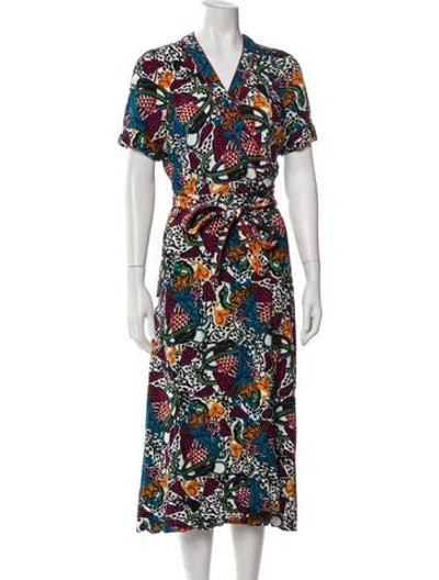 Pre-owned Veronica Beard Printed Long Dress In Black