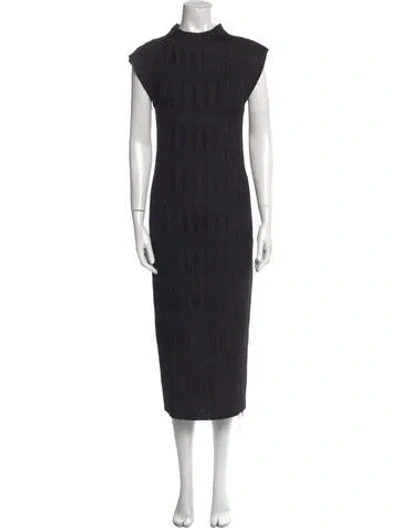 Pre-owned Veronica Beard Printed Long Dress In Black