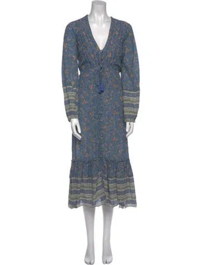 Pre-owned Veronica Beard Printed Long Dress In Blue