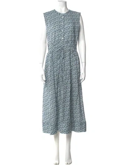 Pre-owned Veronica Beard Printed Long Dress In Blue