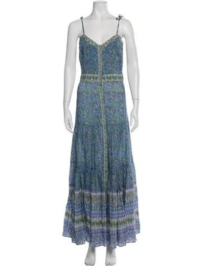 Pre-owned Veronica Beard Printed Long Dress In Blue