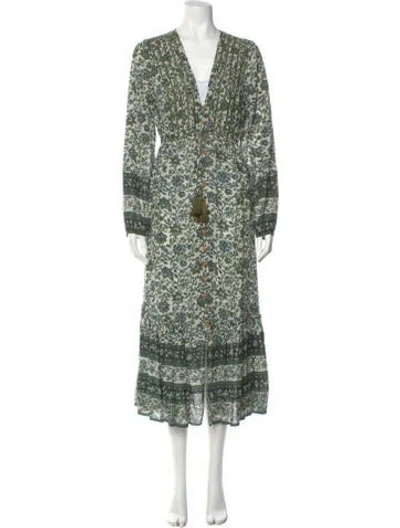 Pre-owned Veronica Beard Printed Long Dress In Green