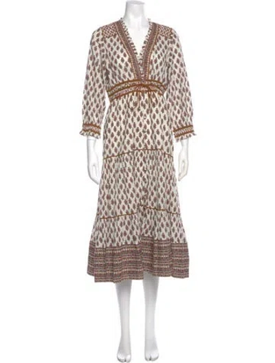 Pre-owned Veronica Beard Printed Long Dress In Multi