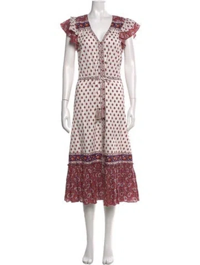 Pre-owned Veronica Beard Printed Long Dress In Multi