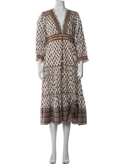 Pre-owned Veronica Beard Printed Long Dress In Multi