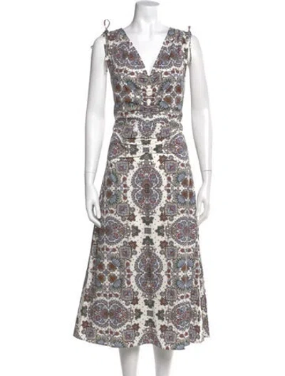 Pre-owned Veronica Beard Printed Long Dress In Multi