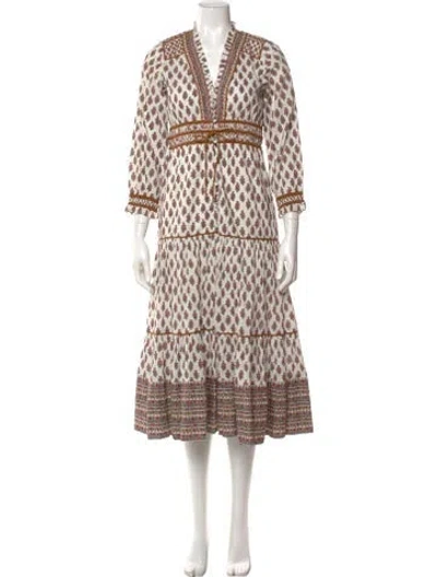 Pre-owned Veronica Beard Printed Long Dress In Neutral
