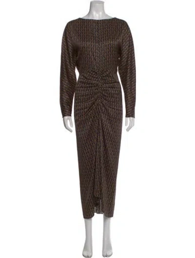 Pre-owned Veronica Beard Printed Long Dress In Neutral