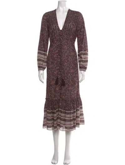 Pre-owned Veronica Beard Printed Long Dress In Purple