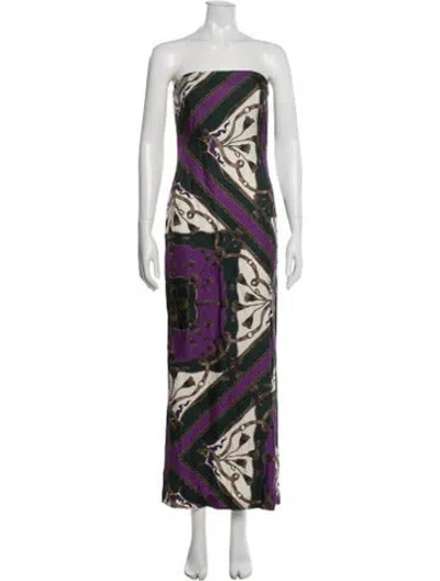 Pre-owned Veronica Beard Printed Long Dress W/ Tags In Purple