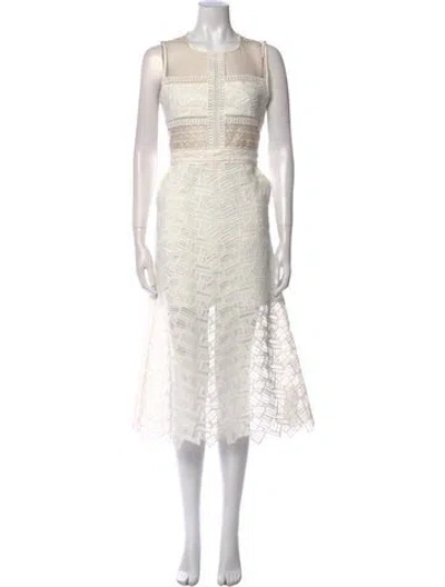 Pre-owned Veronica Beard Printed Long Dress W/ Tags In White