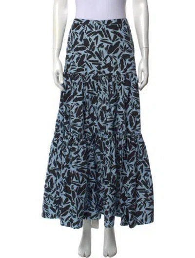 Pre-owned Veronica Beard Printed Long Skirt In Blue