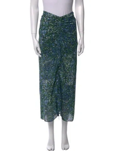 Pre-owned Veronica Beard Printed Long Skirt In Green