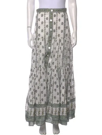 Pre-owned Veronica Beard Printed Long Skirt In Green
