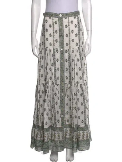 Pre-owned Veronica Beard Printed Long Skirt In Green