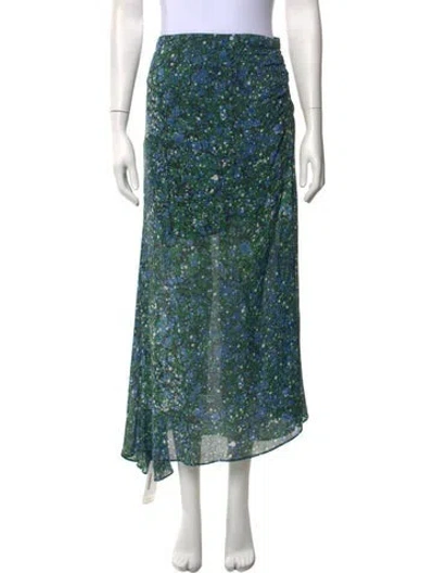 Pre-owned Veronica Beard Printed Long Skirt In Green