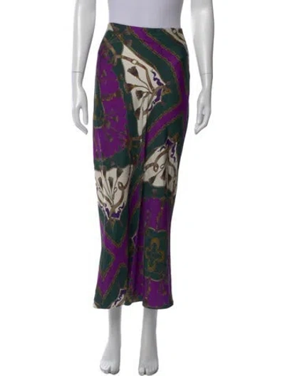 Pre-owned Veronica Beard Printed Long Skirt In Purple