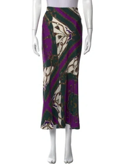Pre-owned Veronica Beard Printed Long Skirt In Purple
