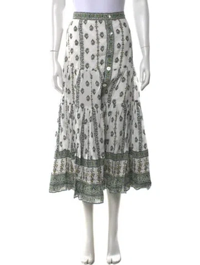 Pre-owned Veronica Beard Printed Long Skirt In White