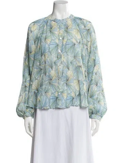 Pre-owned Veronica Beard Printed Long Sleeve Blouse In Multi