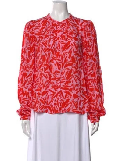 Pre-owned Veronica Beard Printed Long Sleeve Blouse In Multi