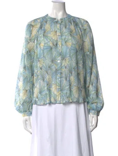 Pre-owned Veronica Beard Printed Long Sleeve Blouse In Neutrals