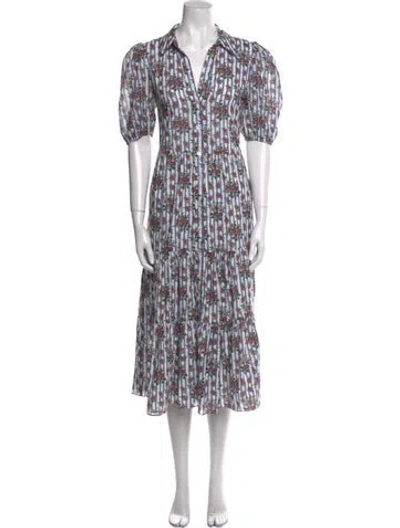 Pre-owned Veronica Beard Printed Midi Length Dress In Blue
