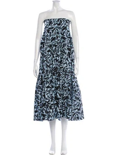 Pre-owned Veronica Beard Printed Midi Length Dress In Blue