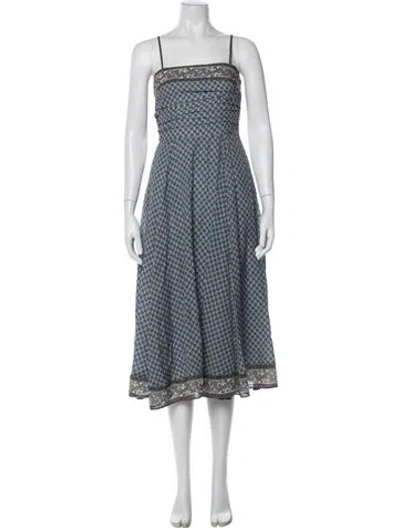 Pre-owned Veronica Beard Printed Midi Length Dress In Blue