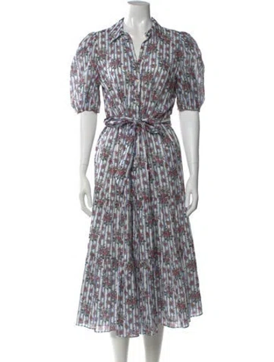 Pre-owned Veronica Beard Printed Midi Length Dress In Blue