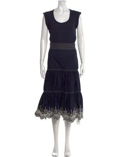 Pre-owned Veronica Beard Printed Midi Length Dress In Blue