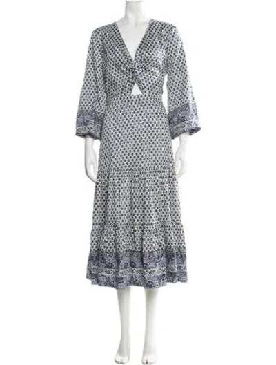 Pre-owned Veronica Beard Printed Midi Length Dress In Blue