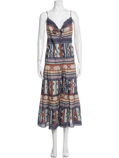 Pre-owned Veronica Beard Printed Midi Length Dress In Blue