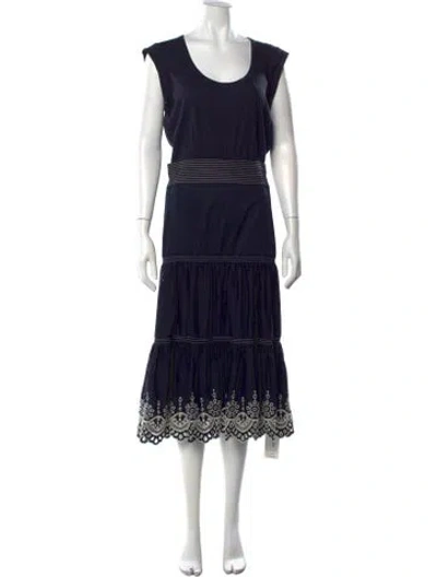 Pre-owned Veronica Beard Printed Midi Length Dress In Blue